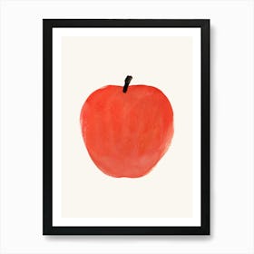 Red Apple Fruit Watercolor Painting Minimalist Kitchen Print Art Print