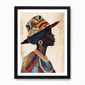 African Woman In Сolored Сlothes 2 Art Print