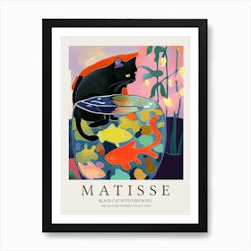 Black Cat And Fishbowl Matisse Inspired Art Print