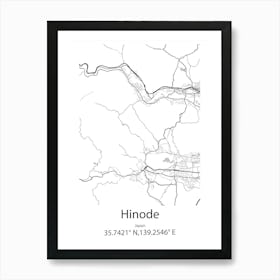 Hinode,Japan Minimalist Map Art Print