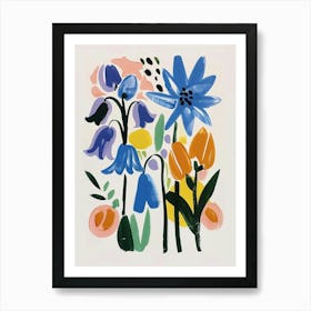 Painted Florals Bluebell 3 Art Print
