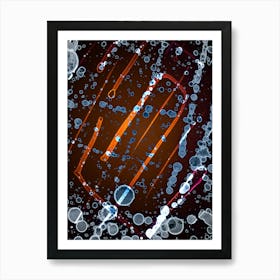 Alcohol Ink Abstraction Orange Rays Art Print