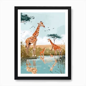 Giraffes In The Wild 1 Art Print