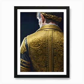 Back Of A Man In A Gold Jacket Art Print