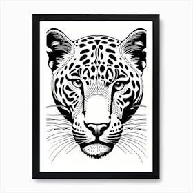 Jaguar Lino Black And White, 1121 Art Print