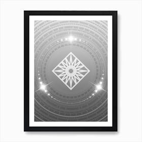 Geometric Glyph in White and Silver with Sparkle Array n.0113 Art Print