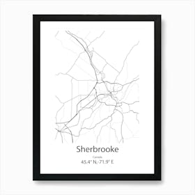 Sherbrooke,Canada Minimalist Map Art Print