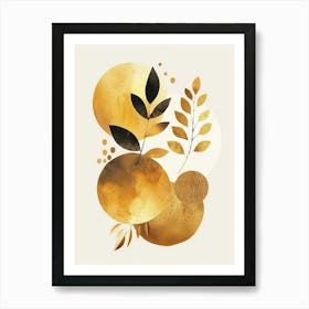 Gold Abstract Watercolor Painting Art Print