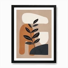 Modern Abstract Minimal Shapes Branches Art 8 Art Print