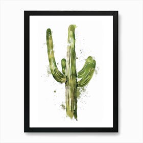 Saguaro Cactus Minimalist Abstract Illustration 3 Art Print
