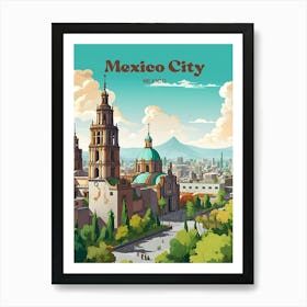 Mexico City Mexico Vibrant Modern Travel Art Art Print