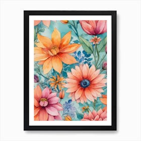 Watercolor Flowers 34 Art Print