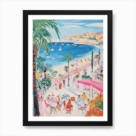 Gallipoli, Puglia   Italy Beach Club Lido Watercolour 1 Art Print