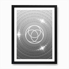 Geometric Glyph in White and Silver with Sparkle Array n.0323 Art Print