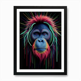 Neon Gorilla Art Print
