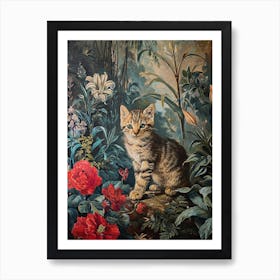 Rococo Inspired Tabby Cat 2 Art Print