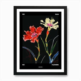 No Rain No Flowers Poster Carnation Dianthus 4 Art Print
