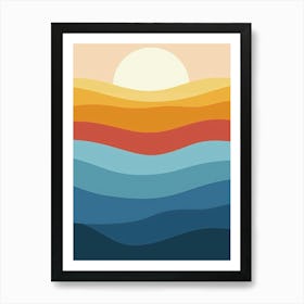 Sunset In The Ocean Art Print