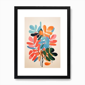 Matisse Inspired Abstract Botanical Bathroom Poster Art Print