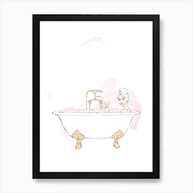 Bubbles and Rose Art Print