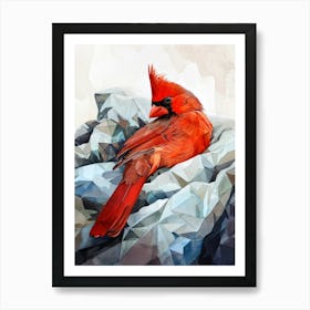 Red cardinal bird animal illustration art 1 Art Print