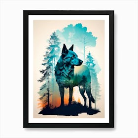 Wolf In The Woods 1 Art Print