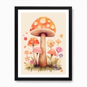 Mushroom Storybook Illustration 1 Art Print