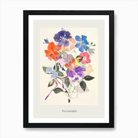 Periwinkle Collage Flower Bouquet Poster Art Print