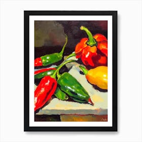 Chili Pepper 3 Cezanne Style vegetable Art Print