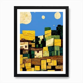 Minecraft Landscape By Van Gogh Art Print