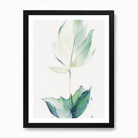 Water Lily Leaf Minimalist Watercolour 2 Art Print