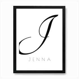 Jenna Typography Name Initial Word Art Print