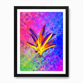 Boat Lily Botanical in Acid Neon Pink Green and Blue n.0272 Art Print