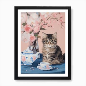 Animals Having Tea   Cat Kittens 6 Art Print