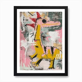 Graffiti Pastel Pink Dinosaur Poster