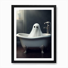 Ghost In Bathroom Art Print