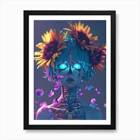 Skeleton Girl Art Print