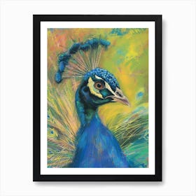 Loose Lines Portrait Of A Peacock 1 Art Print