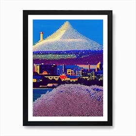 Tacoma, City Us  Pointillism Art Print