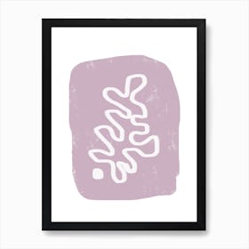 Curved Plant Leaf Pink Art Print