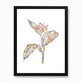 Stained Glass Lobster Claws Mosaic Botanical Illustration on White n.0351 Art Print