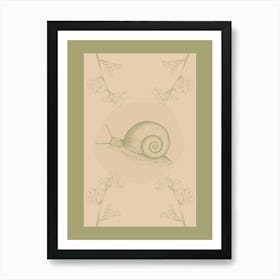 Snail On A Leaf Art Print