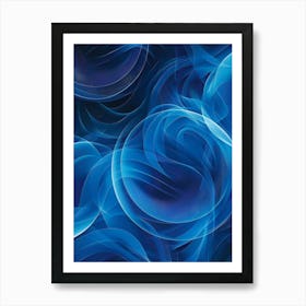 Abstract Blue Swirls Art Print