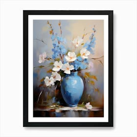 Flowers In A Blue Vase 2 Art Print