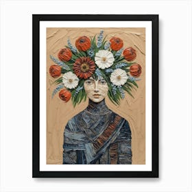 Flowers In The Head Art Print