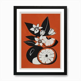 Line Art Oranges 1 Art Print