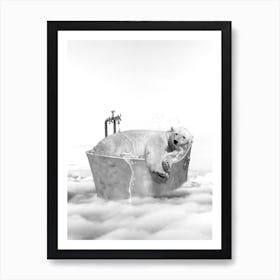 Polar Bear Bath Art Print