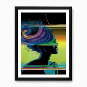 Portrait of a woman, psychedelic, artwork print. "Psychic Phenomena" Art Print