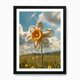 Daffodil Knitted In Crochet 3 Art Print