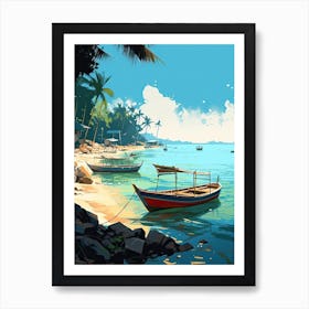 Phu Quoc, Vietnam, Flat Illustration 3 Art Print